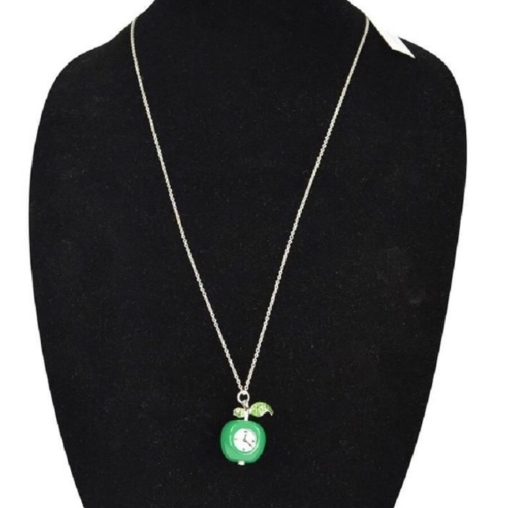 🌴 MARC JACOBS GREEN APPLE 🍏 CLOCK PENDANT NECKLACE! 🎊 - Picture 4 of 11